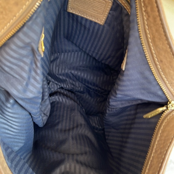 Coach Y2K Vintage Pebbled Leather Tan Tote Hobo Boho Hippie NuBuck Suede Handbag - Picture 15 of 16